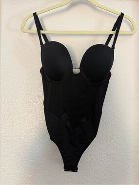 Black Longline Bustier Bodysuit